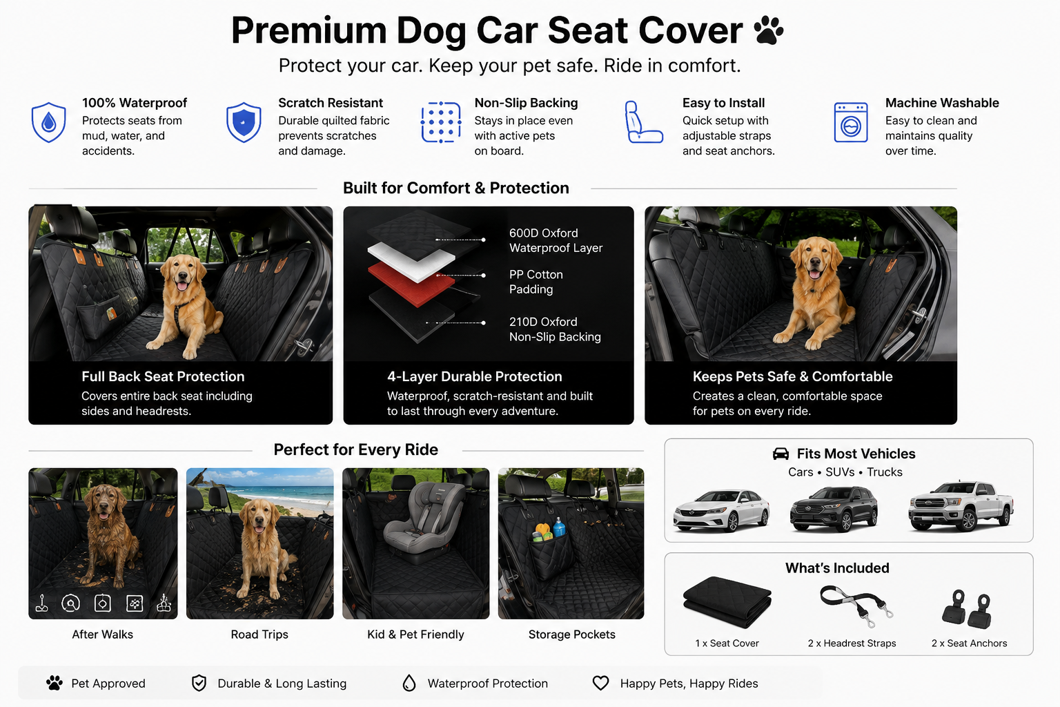 Pawsy™ Dog Car Cover