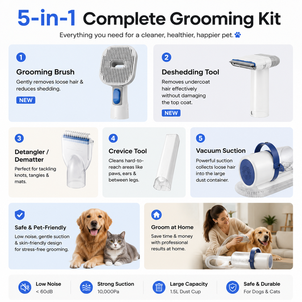5-in-1 Pet Grooming Kit